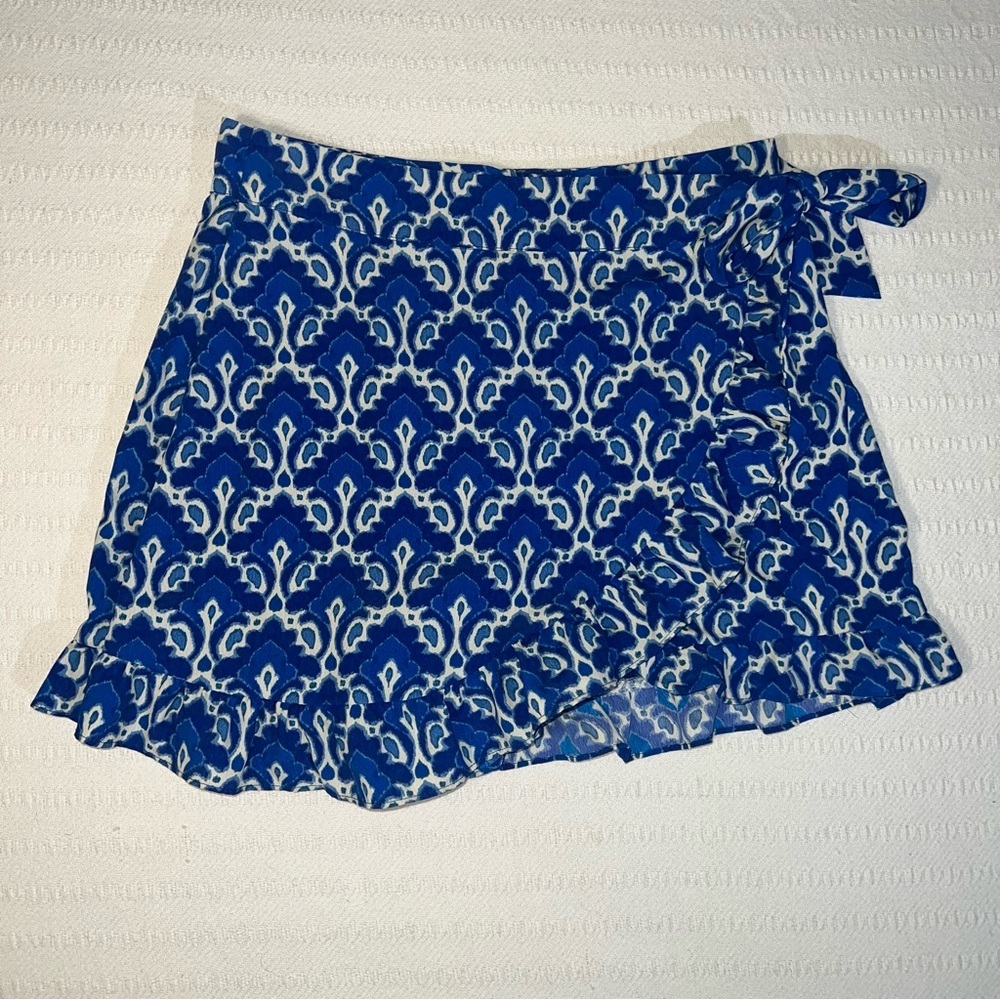 Zara Womens Side Tie Floral Mini Skort Skirt M Preppy Feminine Vacation Euro - Picture 1 of 7